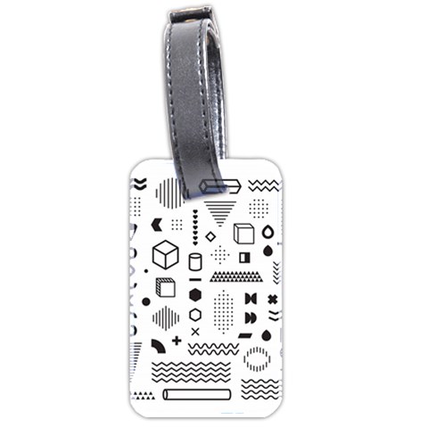 Pattern Hipster Abstract Form Geometric Line Variety Shapes Polkadots Fashion Style Seamless Luggage Tag (two sides) from ArtsNow.com Front