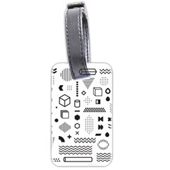 Pattern Hipster Abstract Form Geometric Line Variety Shapes Polkadots Fashion Style Seamless Luggage Tag (two sides) from ArtsNow.com Back