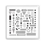 Pattern Hipster Abstract Form Geometric Line Variety Shapes Polkadots Fashion Style Seamless Memory Card Reader (Square)