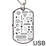 Pattern Hipster Abstract Form Geometric Line Variety Shapes Polkadots Fashion Style Seamless Dog Tag USB Flash (One Side)