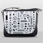 Pattern Hipster Abstract Form Geometric Line Variety Shapes Polkadots Fashion Style Seamless Messenger Bag