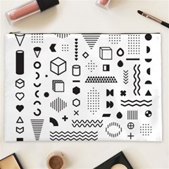 Pattern Hipster Abstract Form Geometric Line Variety Shapes Polkadots Fashion Style Seamless Cosmetic Bag (XXL) from ArtsNow.com Front