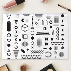 Pattern Hipster Abstract Form Geometric Line Variety Shapes Polkadots Fashion Style Seamless Cosmetic Bag (XXL) from ArtsNow.com Back
