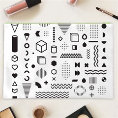 Pattern Hipster Abstract Form Geometric Line Variety Shapes Polkadots Fashion Style Seamless Cosmetic Bag (XXL) from ArtsNow.com Back