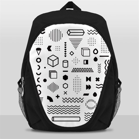 Pattern Hipster Abstract Form Geometric Line Variety Shapes Polkadots Fashion Style Seamless Backpack Bag from ArtsNow.com Front
