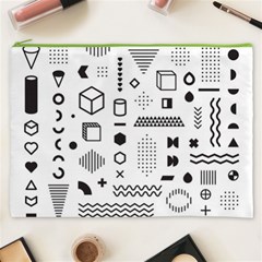 Pattern Hipster Abstract Form Geometric Line Variety Shapes Polkadots Fashion Style Seamless Cosmetic Bag (XXXL) from ArtsNow.com Front