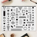 Pattern Hipster Abstract Form Geometric Line Variety Shapes Polkadots Fashion Style Seamless Cosmetic Bag (XXXL)