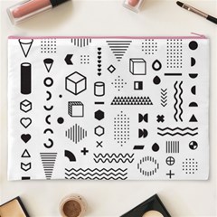 Pattern Hipster Abstract Form Geometric Line Variety Shapes Polkadots Fashion Style Seamless Cosmetic Bag (XXXL) from ArtsNow.com Back