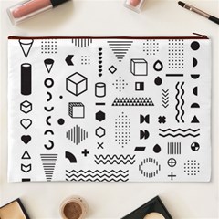 Pattern Hipster Abstract Form Geometric Line Variety Shapes Polkadots Fashion Style Seamless Cosmetic Bag (XXXL) from ArtsNow.com Back