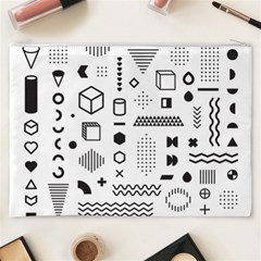 Pattern Hipster Abstract Form Geometric Line Variety Shapes Polkadots Fashion Style Seamless Cosmetic Bag (XXXL) from ArtsNow.com Back