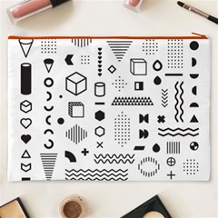 Pattern Hipster Abstract Form Geometric Line Variety Shapes Polkadots Fashion Style Seamless Cosmetic Bag (XXXL) from ArtsNow.com Back