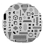 Pattern Hipster Abstract Form Geometric Line Variety Shapes Polkadots Fashion Style Seamless Large 18  Premium Round Cushions