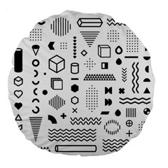 Pattern Hipster Abstract Form Geometric Line Variety Shapes Polkadots Fashion Style Seamless Large 18  Premium Round Cushions from ArtsNow.com Back