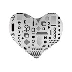 Pattern Hipster Abstract Form Geometric Line Variety Shapes Polkadots Fashion Style Seamless Standard 16  Premium Heart Shape Cushions