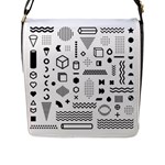 Pattern Hipster Abstract Form Geometric Line Variety Shapes Polkadots Fashion Style Seamless Flap Closure Messenger Bag (L)