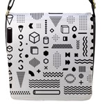 Pattern Hipster Abstract Form Geometric Line Variety Shapes Polkadots Fashion Style Seamless Flap Closure Messenger Bag (S)