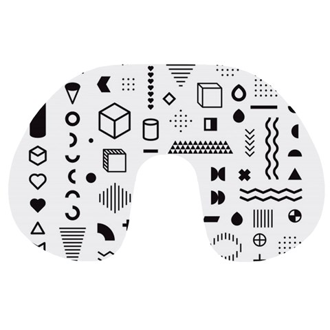 Pattern Hipster Abstract Form Geometric Line Variety Shapes Polkadots Fashion Style Seamless Travel Neck Pillow from ArtsNow.com Front