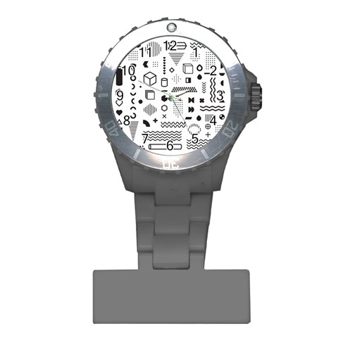 Pattern Hipster Abstract Form Geometric Line Variety Shapes Polkadots Fashion Style Seamless Plastic Nurses Watch from ArtsNow.com Front