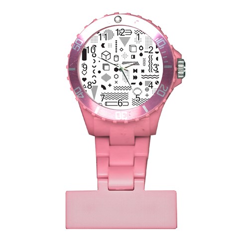 Pattern Hipster Abstract Form Geometric Line Variety Shapes Polkadots Fashion Style Seamless Plastic Nurses Watch from ArtsNow.com Front
