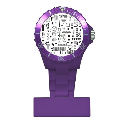 Pattern Hipster Abstract Form Geometric Line Variety Shapes Polkadots Fashion Style Seamless Plastic Nurses Watch from ArtsNow.com Front