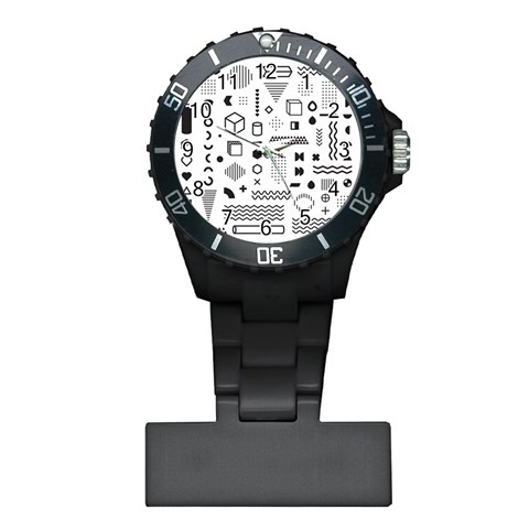 Pattern Hipster Abstract Form Geometric Line Variety Shapes Polkadots Fashion Style Seamless Plastic Nurses Watch from ArtsNow.com Front