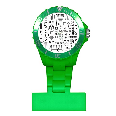 Pattern Hipster Abstract Form Geometric Line Variety Shapes Polkadots Fashion Style Seamless Plastic Nurses Watch from ArtsNow.com Front