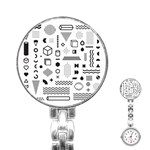 Pattern Hipster Abstract Form Geometric Line Variety Shapes Polkadots Fashion Style Seamless Stainless Steel Nurses Watch