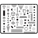 Pattern Hipster Abstract Form Geometric Line Variety Shapes Polkadots Fashion Style Seamless Two Sides Fleece Blanket (Medium)