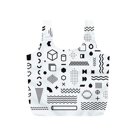 Pattern Hipster Abstract Form Geometric Line Variety Shapes Polkadots Fashion Style Seamless Full Print Recycle Bag (S) from ArtsNow.com Front
