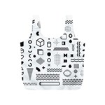 Pattern Hipster Abstract Form Geometric Line Variety Shapes Polkadots Fashion Style Seamless Full Print Recycle Bag (S)