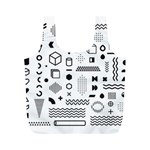 Pattern Hipster Abstract Form Geometric Line Variety Shapes Polkadots Fashion Style Seamless Full Print Recycle Bag (M)