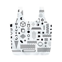 Pattern Hipster Abstract Form Geometric Line Variety Shapes Polkadots Fashion Style Seamless Full Print Recycle Bag (M) from ArtsNow.com Back