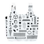 Pattern Hipster Abstract Form Geometric Line Variety Shapes Polkadots Fashion Style Seamless Full Print Recycle Bag (L)