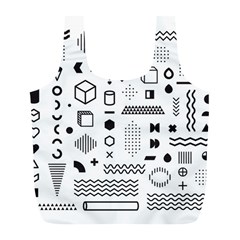 Pattern Hipster Abstract Form Geometric Line Variety Shapes Polkadots Fashion Style Seamless Full Print Recycle Bag (L) from ArtsNow.com Back