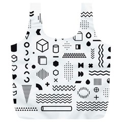 Pattern Hipster Abstract Form Geometric Line Variety Shapes Polkadots Fashion Style Seamless Full Print Recycle Bag (XL) from ArtsNow.com Front