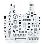 Pattern Hipster Abstract Form Geometric Line Variety Shapes Polkadots Fashion Style Seamless Full Print Recycle Bag (XL)