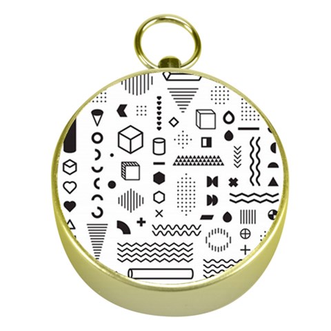 Pattern Hipster Abstract Form Geometric Line Variety Shapes Polkadots Fashion Style Seamless Gold Compasses from ArtsNow.com Front
