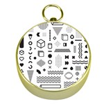 Pattern Hipster Abstract Form Geometric Line Variety Shapes Polkadots Fashion Style Seamless Gold Compasses