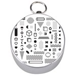 Pattern Hipster Abstract Form Geometric Line Variety Shapes Polkadots Fashion Style Seamless Silver Compasses