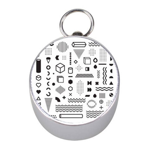 Pattern Hipster Abstract Form Geometric Line Variety Shapes Polkadots Fashion Style Seamless Mini Silver Compasses from ArtsNow.com Front