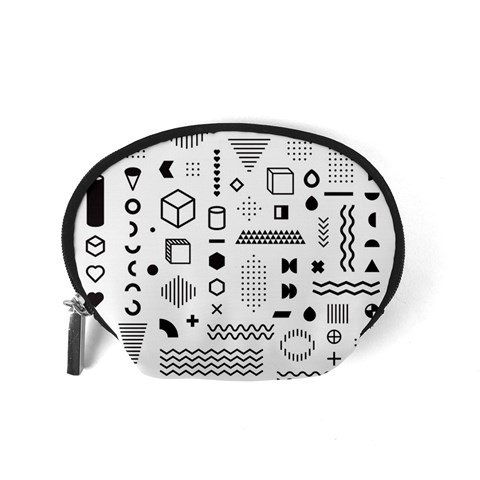 Pattern Hipster Abstract Form Geometric Line Variety Shapes Polkadots Fashion Style Seamless Accessory Pouch (Small) from ArtsNow.com Back