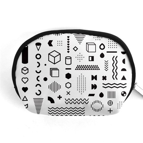 Pattern Hipster Abstract Form Geometric Line Variety Shapes Polkadots Fashion Style Seamless Accessory Pouch (Medium) from ArtsNow.com Front