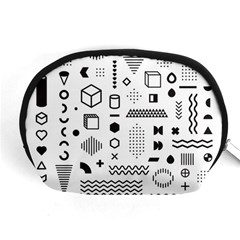 Pattern Hipster Abstract Form Geometric Line Variety Shapes Polkadots Fashion Style Seamless Accessory Pouch (Medium) from ArtsNow.com Front