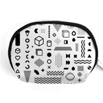 Pattern Hipster Abstract Form Geometric Line Variety Shapes Polkadots Fashion Style Seamless Accessory Pouch (Medium)