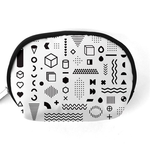 Pattern Hipster Abstract Form Geometric Line Variety Shapes Polkadots Fashion Style Seamless Accessory Pouch (Medium) from ArtsNow.com Back