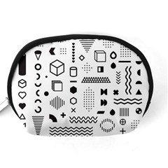 Pattern Hipster Abstract Form Geometric Line Variety Shapes Polkadots Fashion Style Seamless Accessory Pouch (Medium) from ArtsNow.com Back