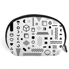 Pattern Hipster Abstract Form Geometric Line Variety Shapes Polkadots Fashion Style Seamless Accessory Pouch (Large) from ArtsNow.com Front