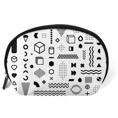Pattern Hipster Abstract Form Geometric Line Variety Shapes Polkadots Fashion Style Seamless Accessory Pouch (Large) from ArtsNow.com Back