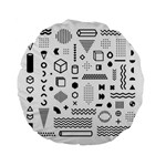 Pattern Hipster Abstract Form Geometric Line Variety Shapes Polkadots Fashion Style Seamless Standard 15  Premium Flano Round Cushions