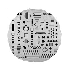 Pattern Hipster Abstract Form Geometric Line Variety Shapes Polkadots Fashion Style Seamless Standard 15  Premium Flano Round Cushions from ArtsNow.com Back